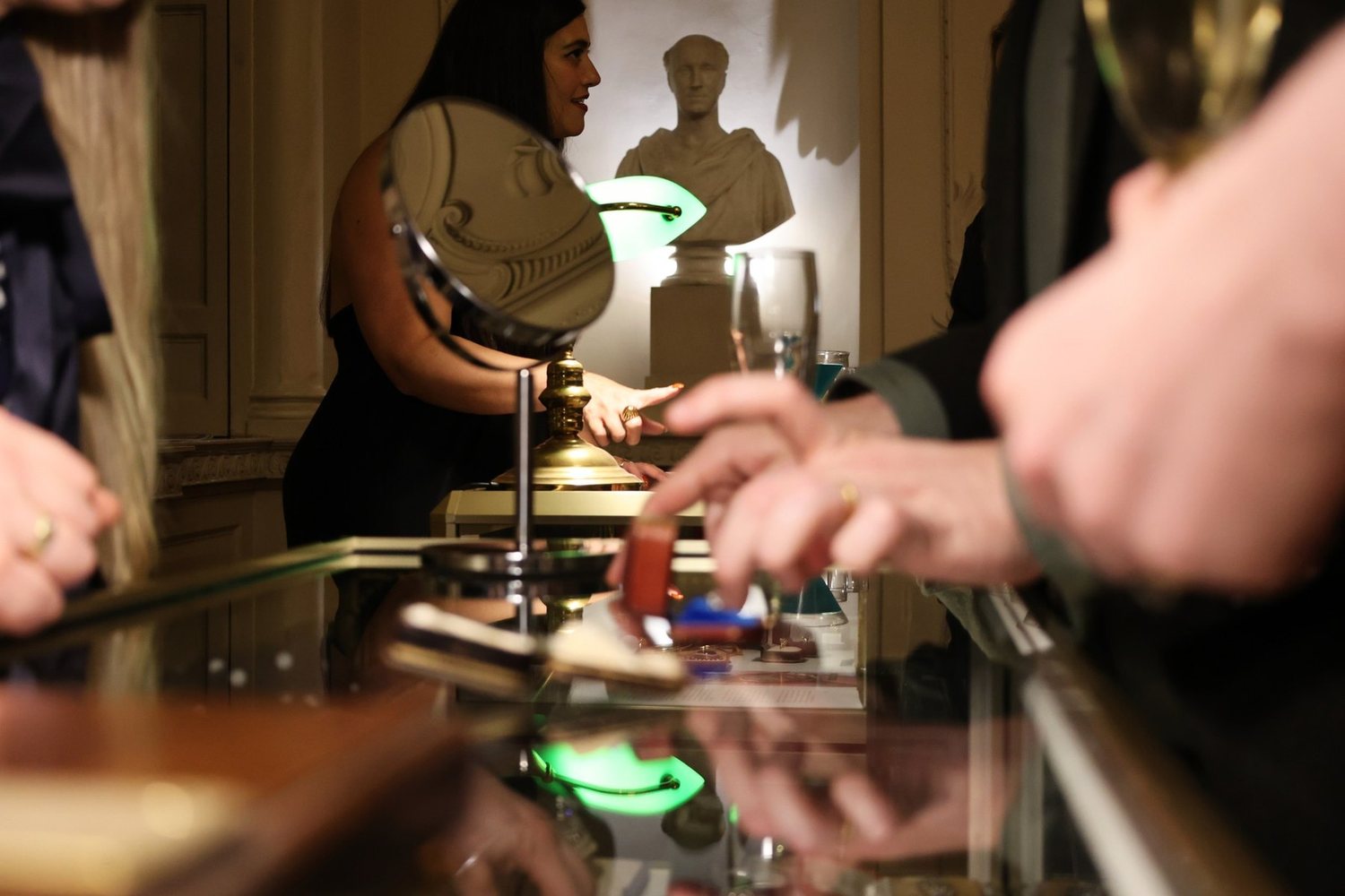 A jewellery counter at a selling exhibition